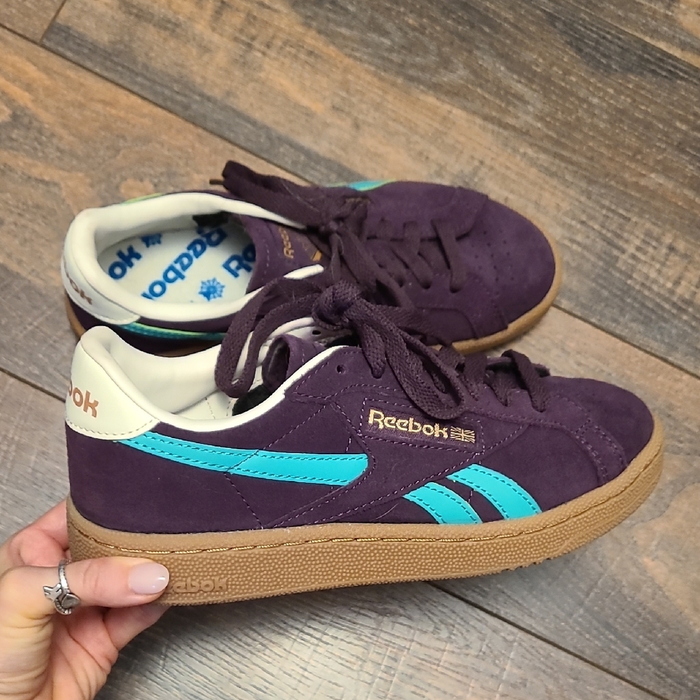 Plum Suede Reebok Sneakers, Womens 5.5
